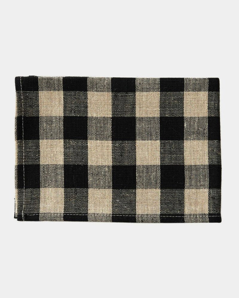 Fog Linen :: Black Check Thick Linen, Kitchen Cloth