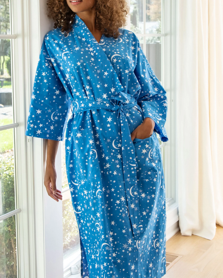 Printfresh :: Celestial Skies Robe, Blue