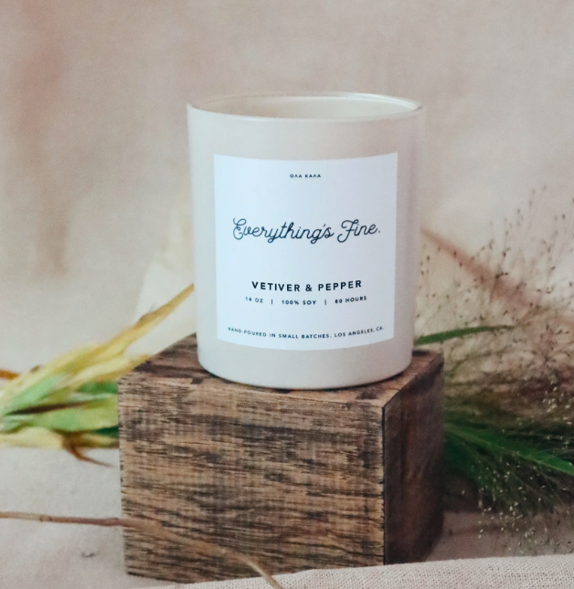 Everything’s Fine :: Vetiver & Pepper Candle 14 oz