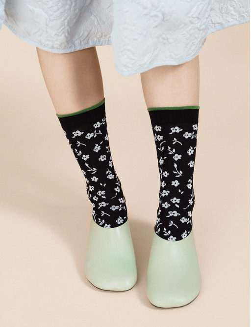 Hansel from Basel :: Calico Cotton Crew Sock