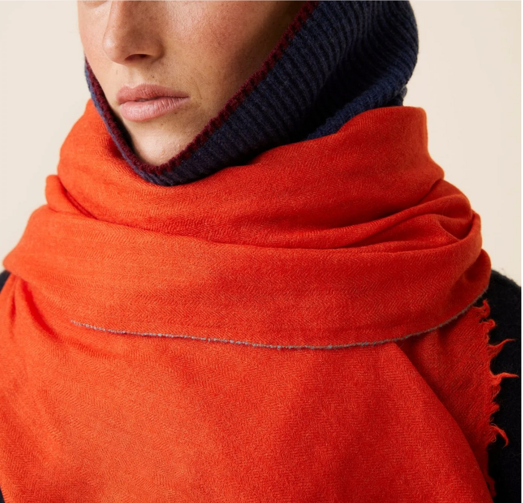 Moismont :: No.100 Poppy Red Solid Scarf