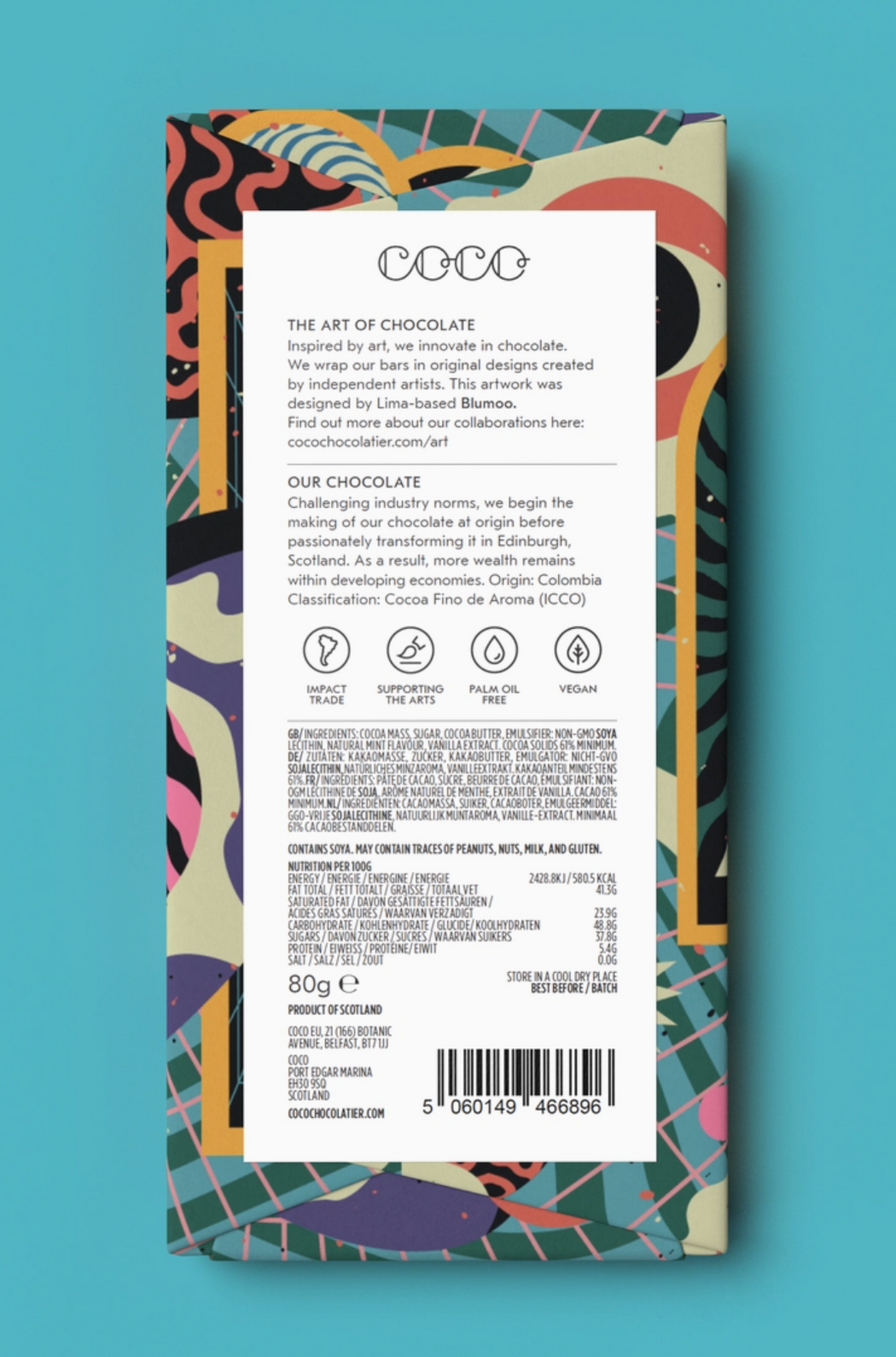 COCO Chocolatier :: Sweet Mint Dark Chocolate Bar