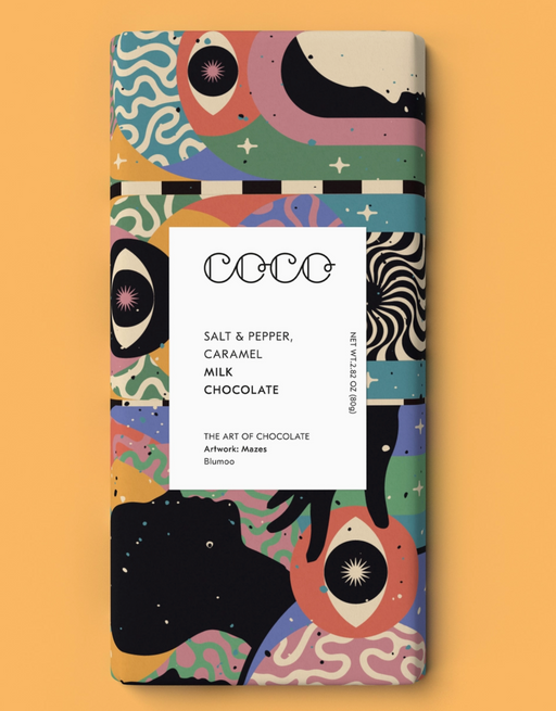 COCO Chocolatier :: Salt & Pepper Caramel Milk Chocolate Bar