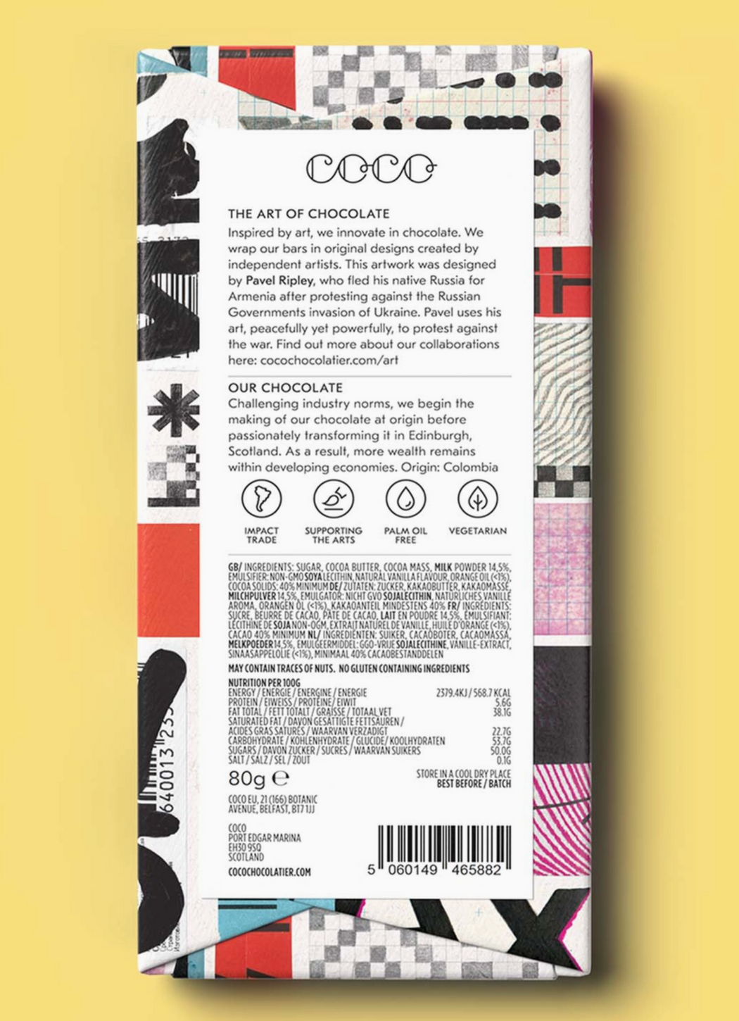 COCO Chocolatier :: Orange Milk Chocolate Bar