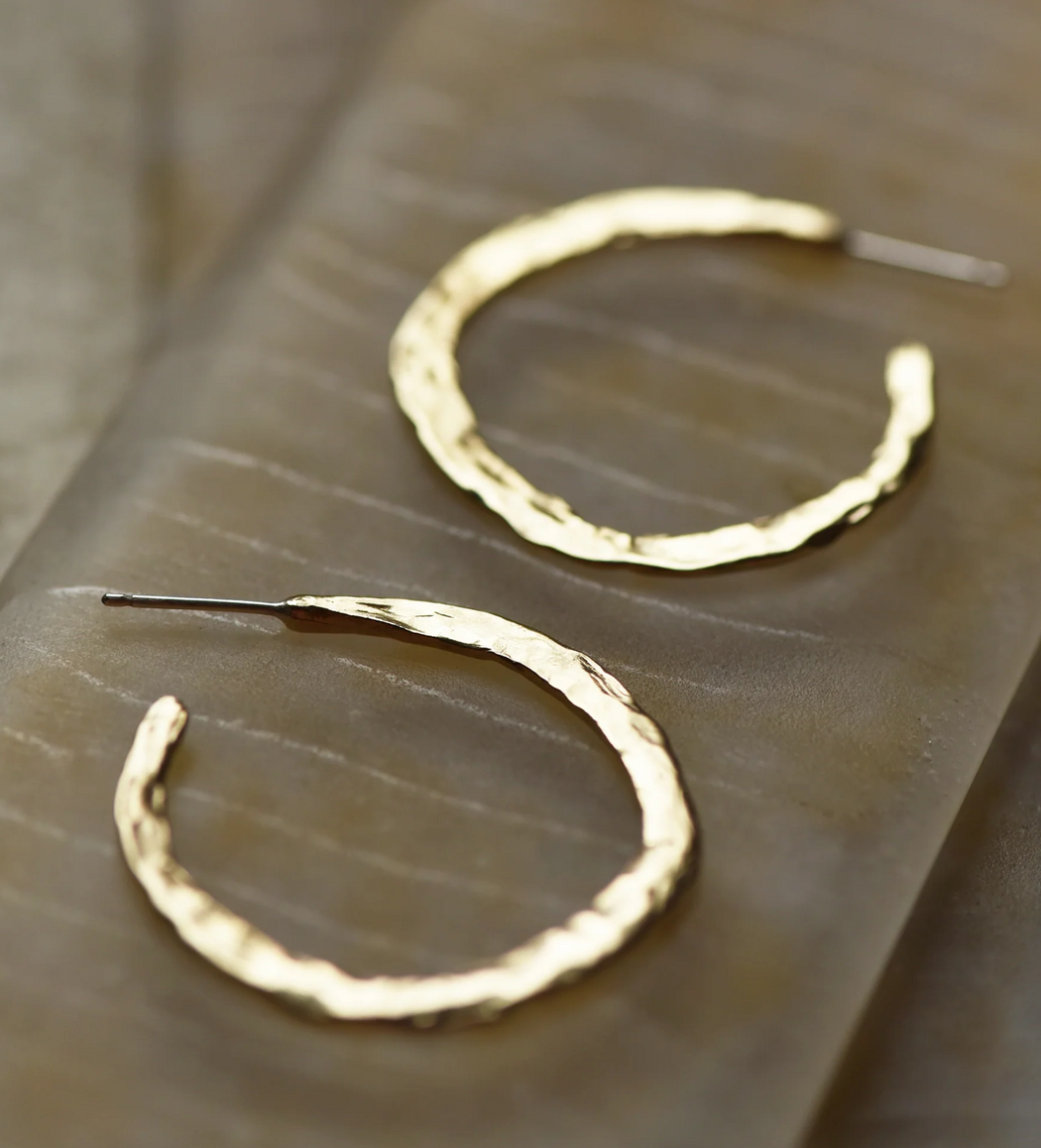 8.6.4 :: Hammered Hoops Sterling Silver, EA-TL-23