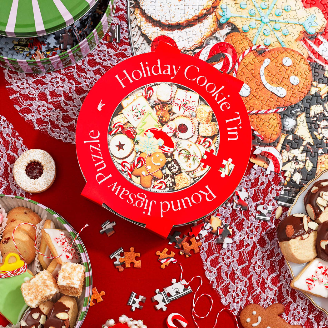 Piecework :: Holiday Cookie Tin Puzzle, 750 piece