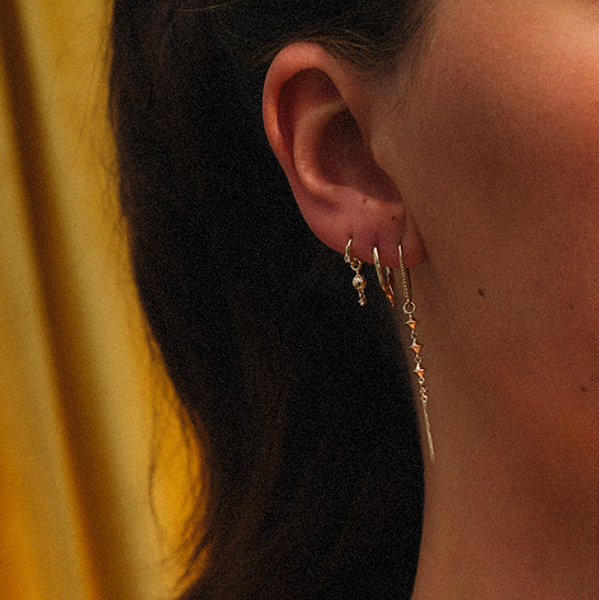 Metier Jewelry :: Dala Detail Lantern Earring 9K