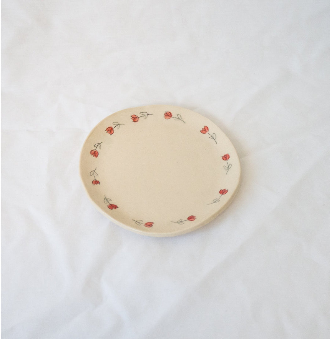 Erika Christine Ceramics :: Line Drawn Tulips Catchall Plate