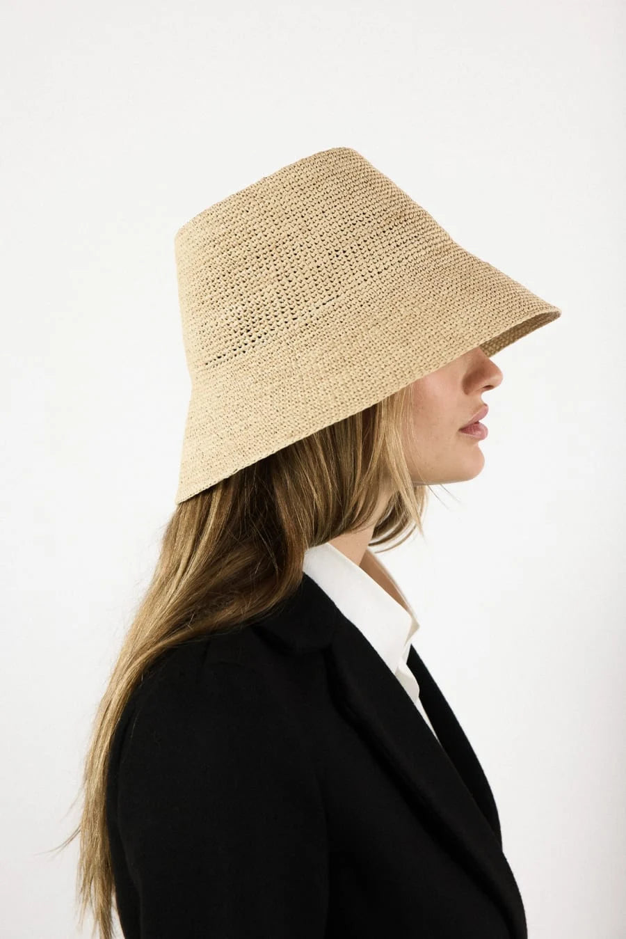 Janessa Leone :: Felix Bucket Hat, Raffia Straw