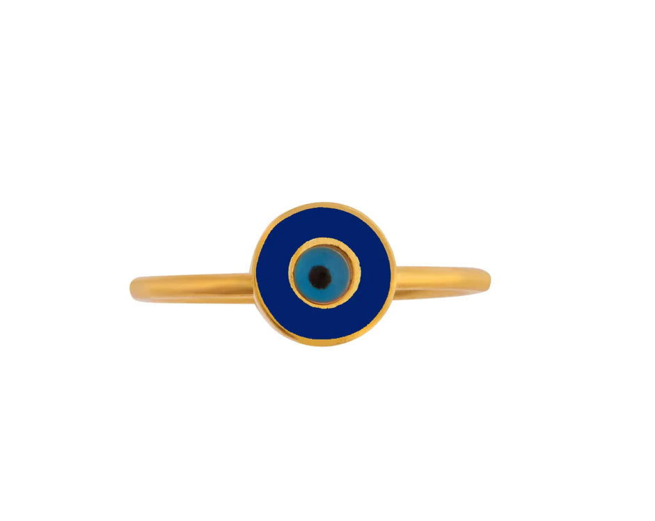 Evil Eye Mulit-Color Ring In Silver