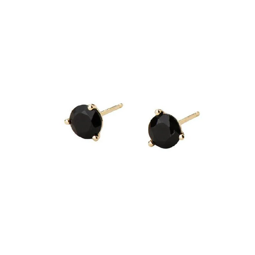 Jennie Kwon Designs :: Onyx Round Studs .5cm PAIR 14K