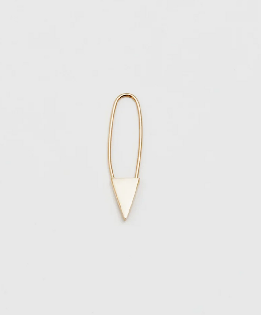 Loren Stewart ::  Triangle Safety Pin Earring, 14K Yellow Gold SINGLE