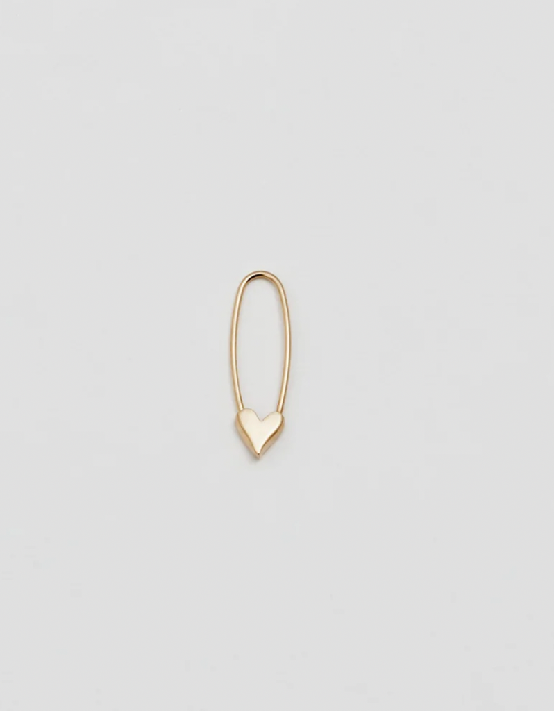 Loren Stewart :: Mini Heart Safety Pins, 14K Yellow Gold SINGLE