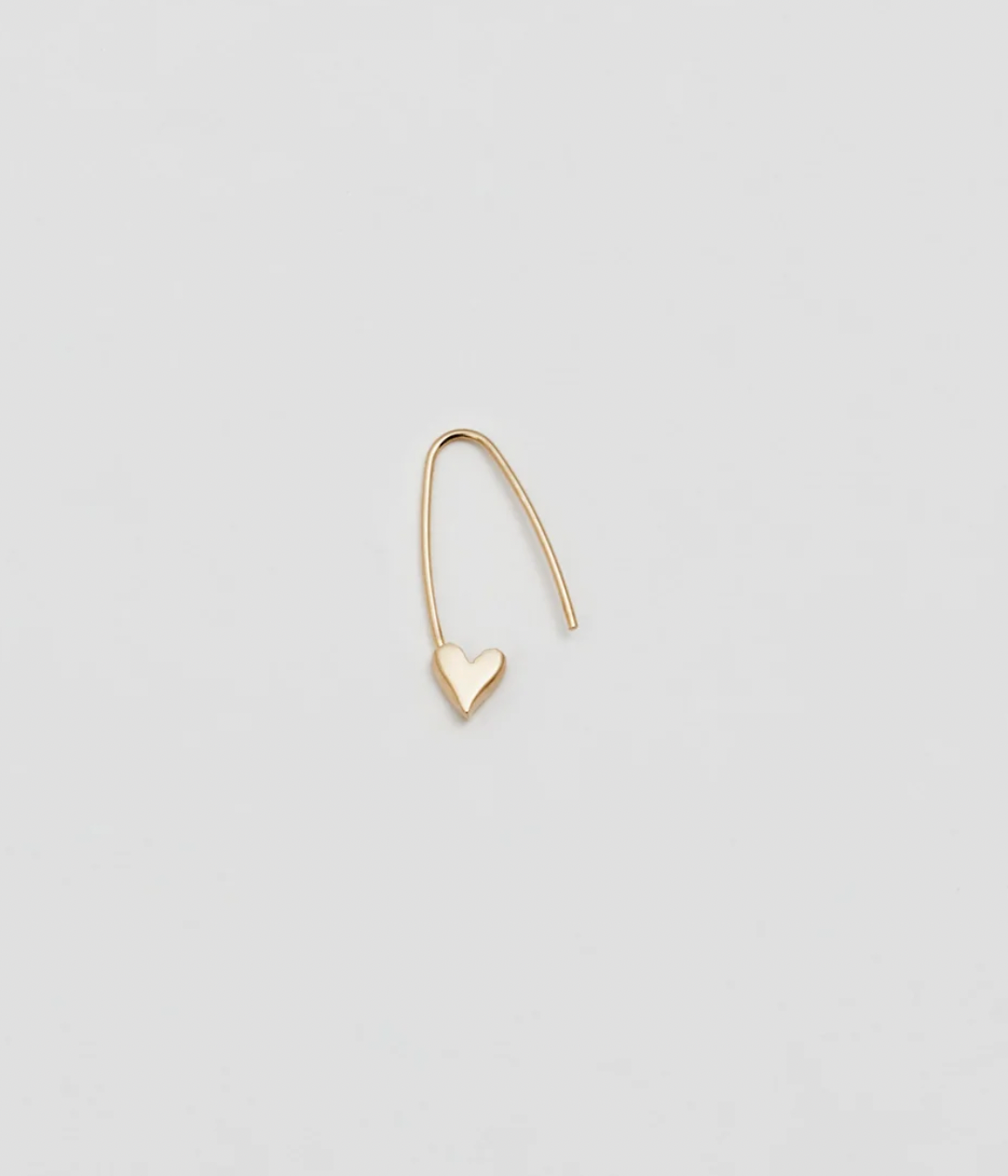 Loren Stewart :: Mini Heart Safety Pins, 14K Yellow Gold SINGLE