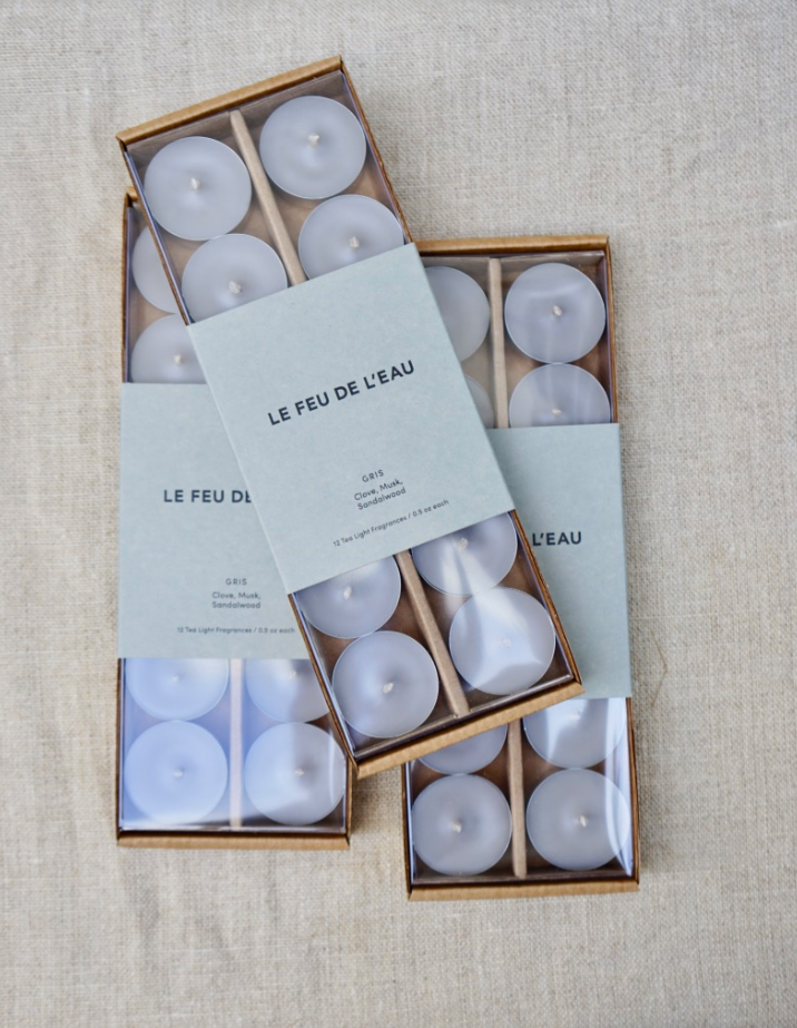 Le Feu de L'eau :: Musk + Smoke, Tea Light Set of 12