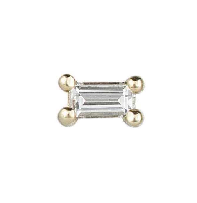 Jennie Kwon Designs :: Diamond Baguette Stud (Single)